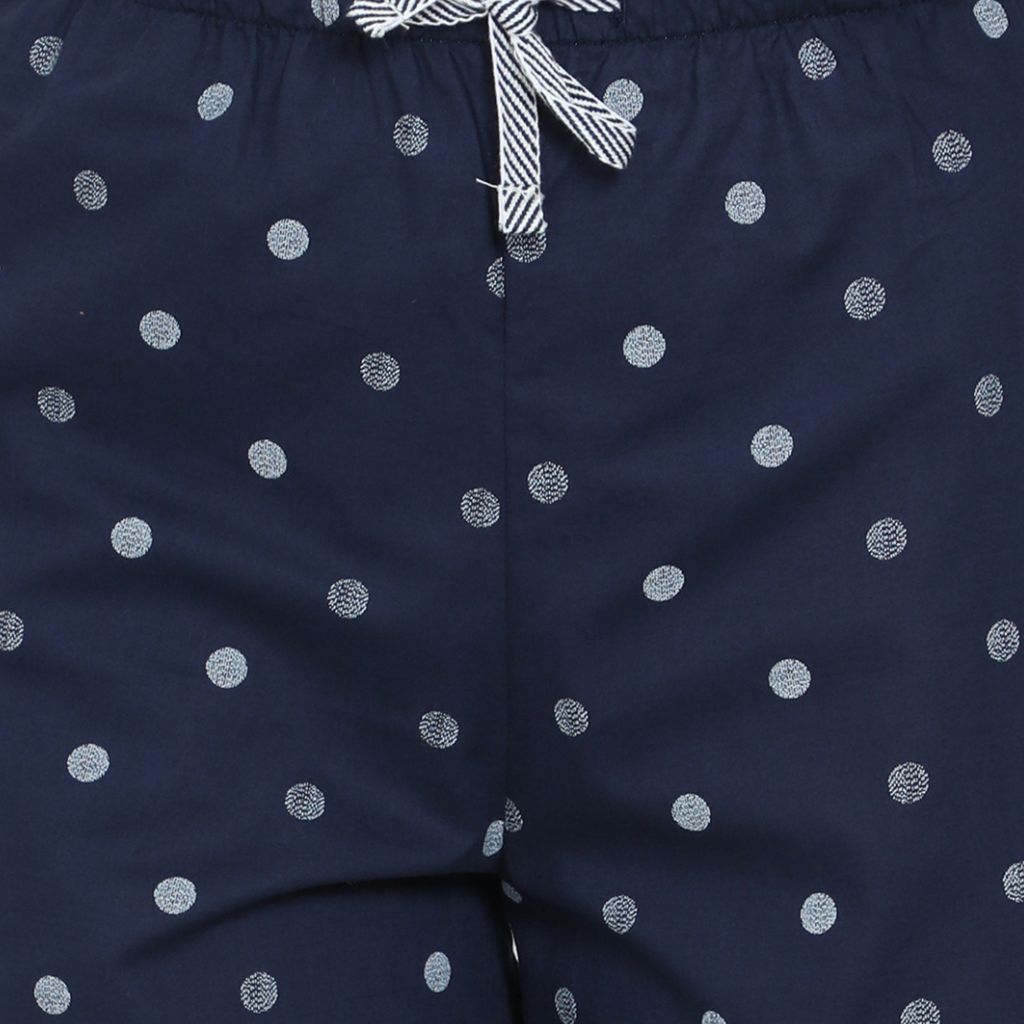 The Polka Dot Navy Tapered Straight Fit Pant