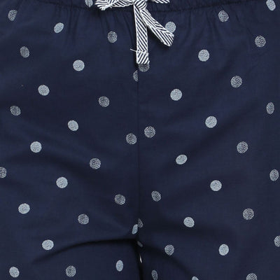 The Polka Dot Navy Tapered Straight Fit Pant