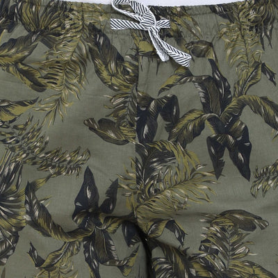 The Leafy in Green Tapered Straight Fit Pant