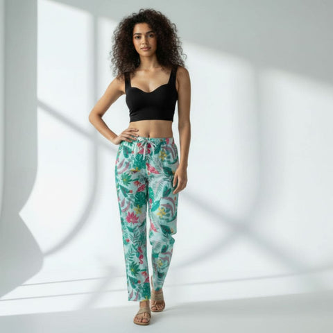 The Tropical Mint Tapered Straight Fit Pant