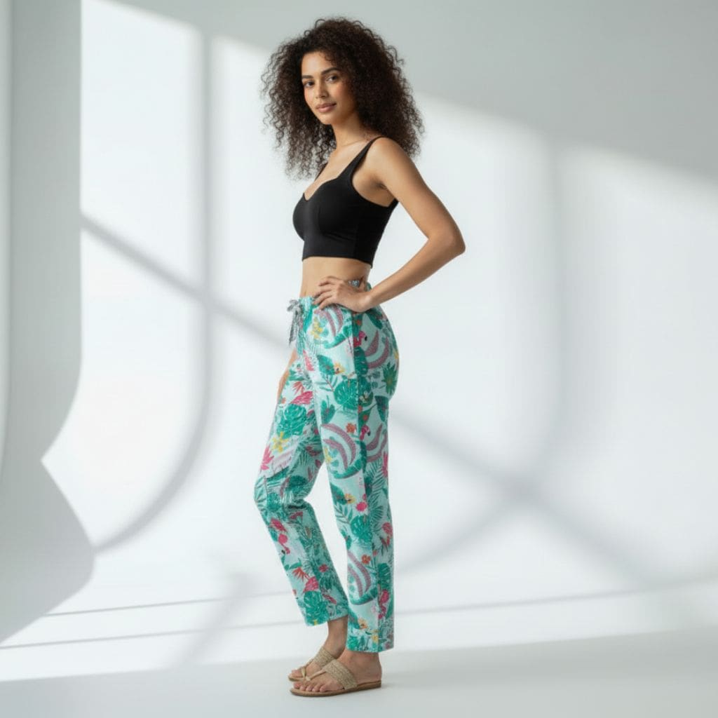 The Tropical Mint Tapered Straight Fit Pant