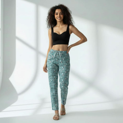 The Christmas Tree Motifs Tapered Straight Fit Pant