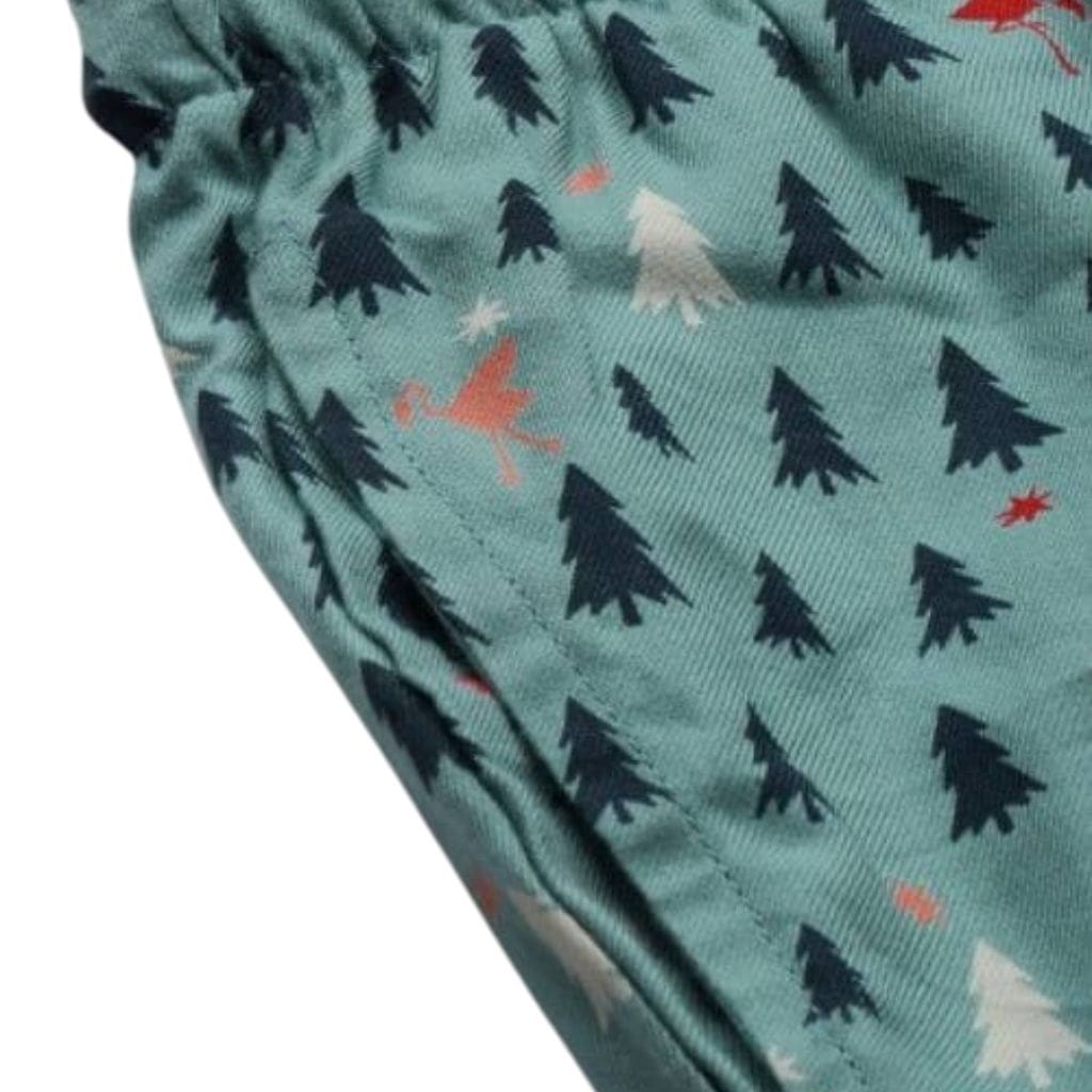 The Christmas Tree Motifs Cotton Tapered Straight Fit Pant