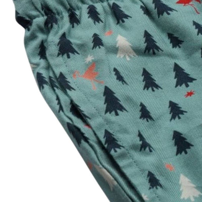 The Christmas Tree Motifs Cotton Tapered Straight Fit Pant