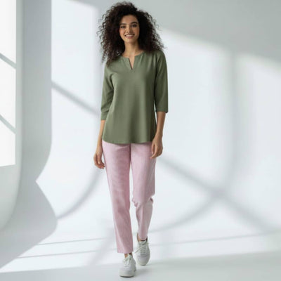 The Seersucker Pink Cotton Tapered Straight Fit Pant