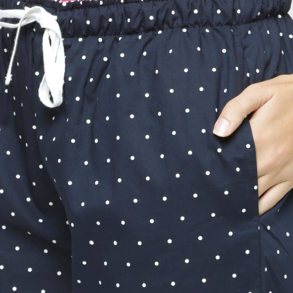 The Polka Navy Tapered Straight Fit Pant
