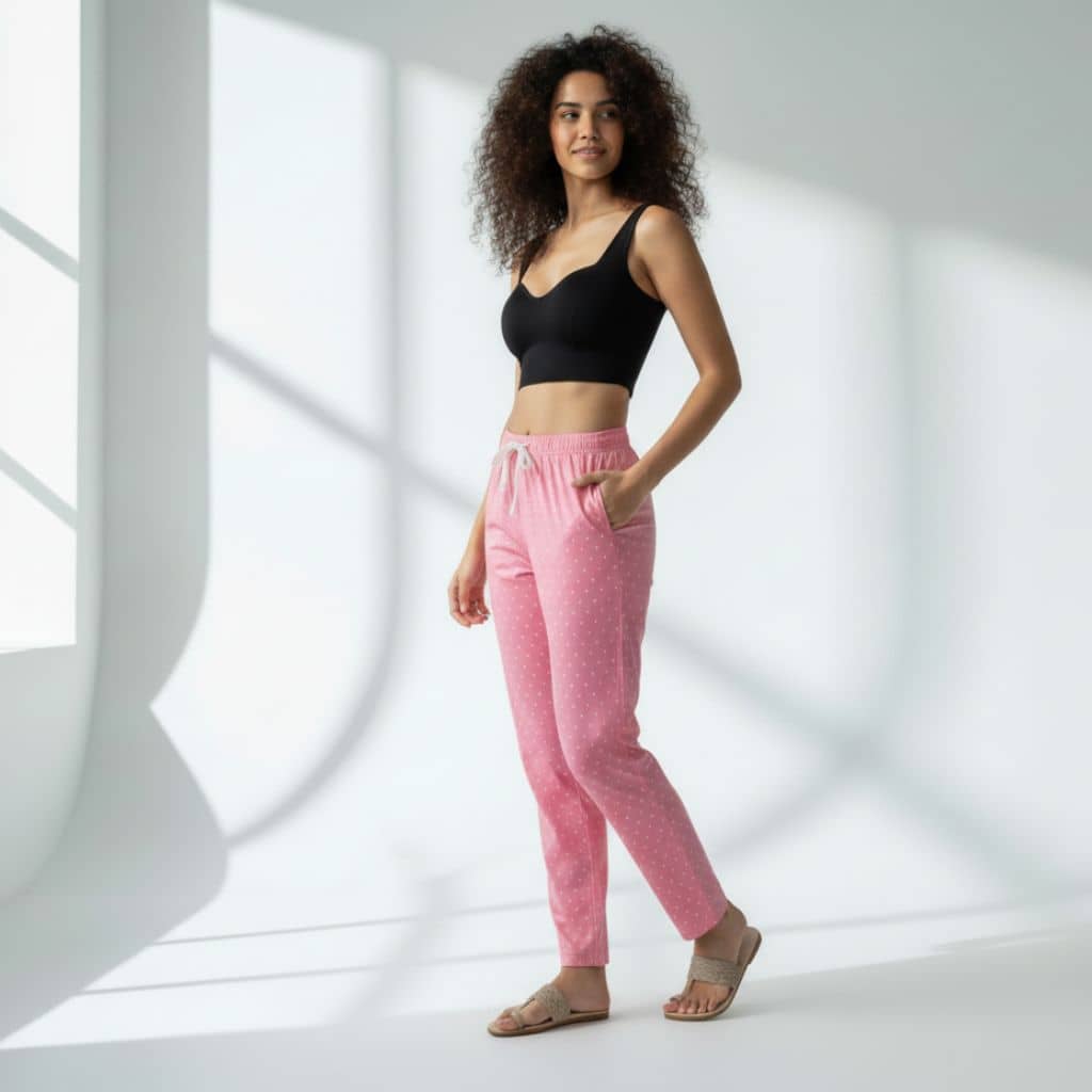 The Polka in Pink Tapered Straight Fit Pant