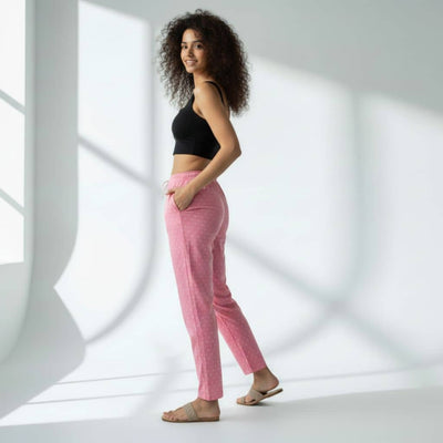 The Polka in Pink Tapered Straight Fit Pant