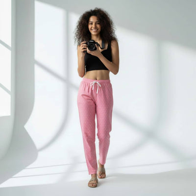 The Polka in Pink Tapered Straight Fit Pant