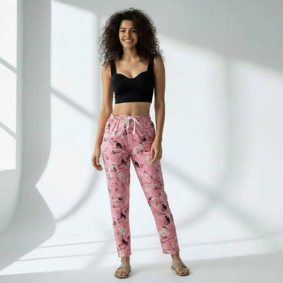 The Floral Branches Pink Tapered Straight Fit Pant