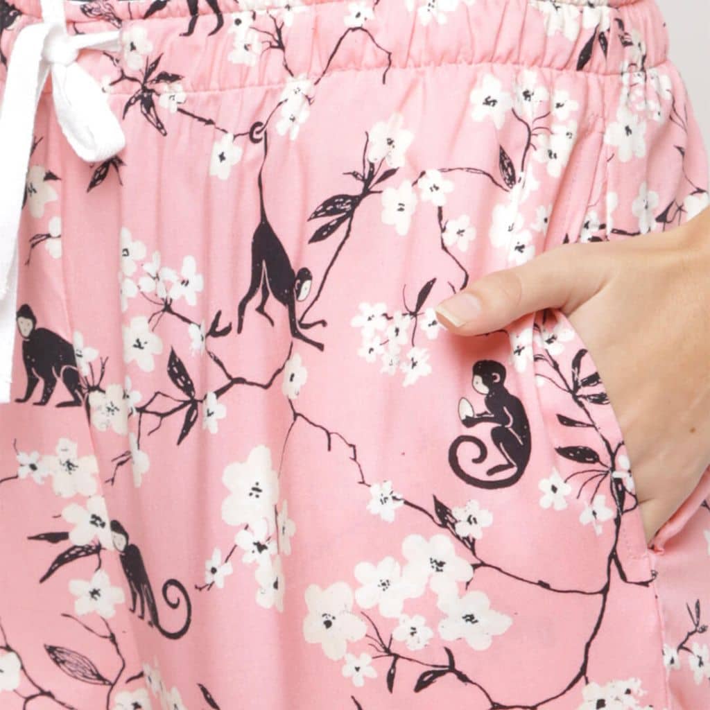 The Floral Branches Pink Tapered Straight Fit Pant