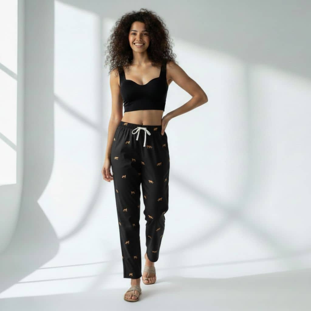 The Animal Motifs Tapered Straight Fit Pant