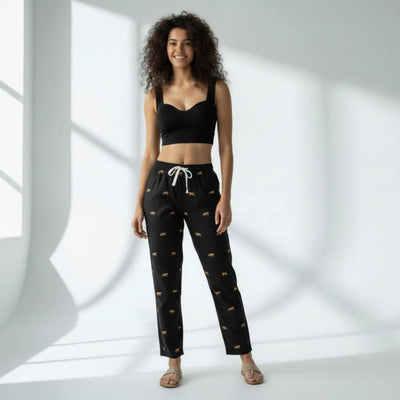 The Animal Motifs Tapered Straight Fit Pant