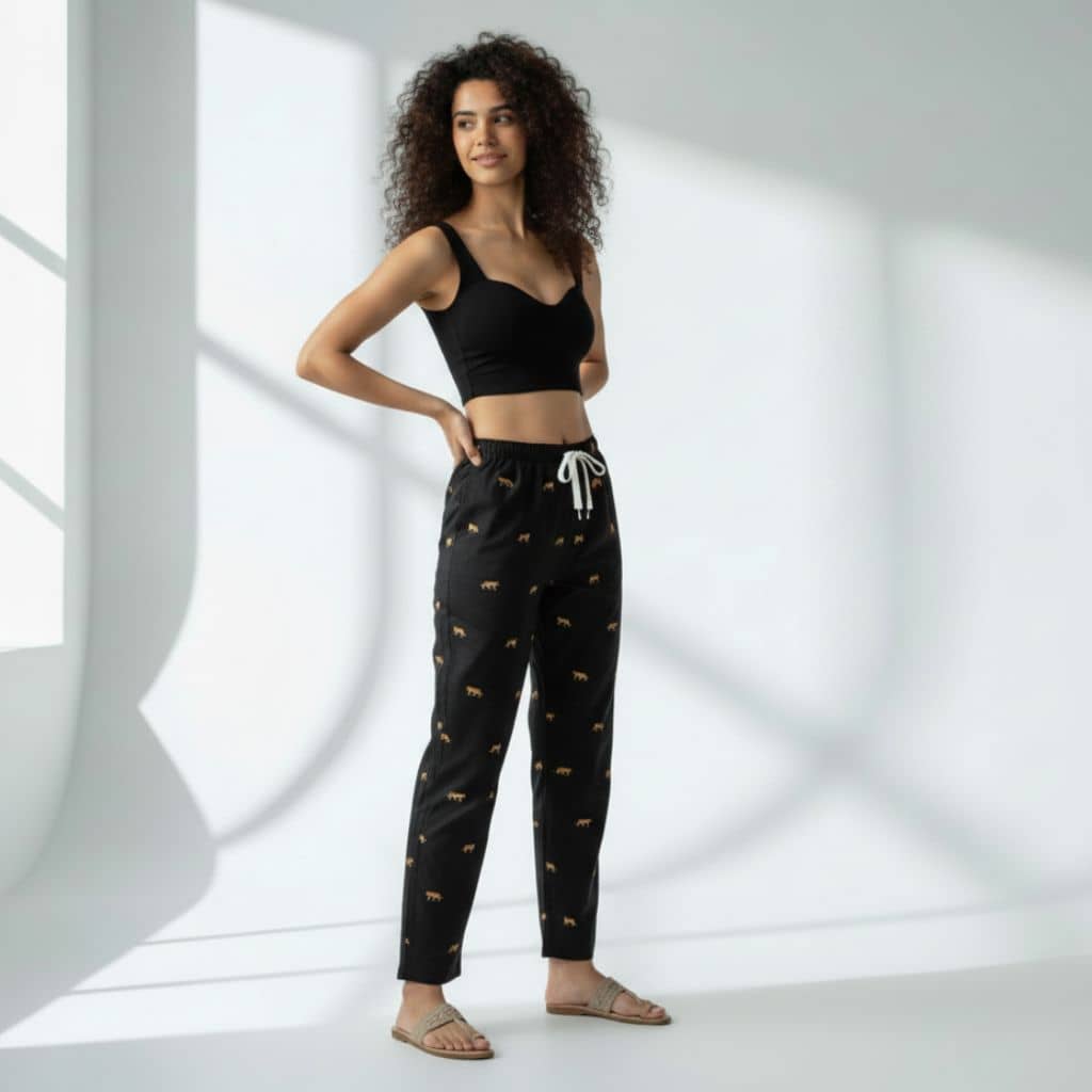 The Animal Motifs Tapered Straight Fit Pant