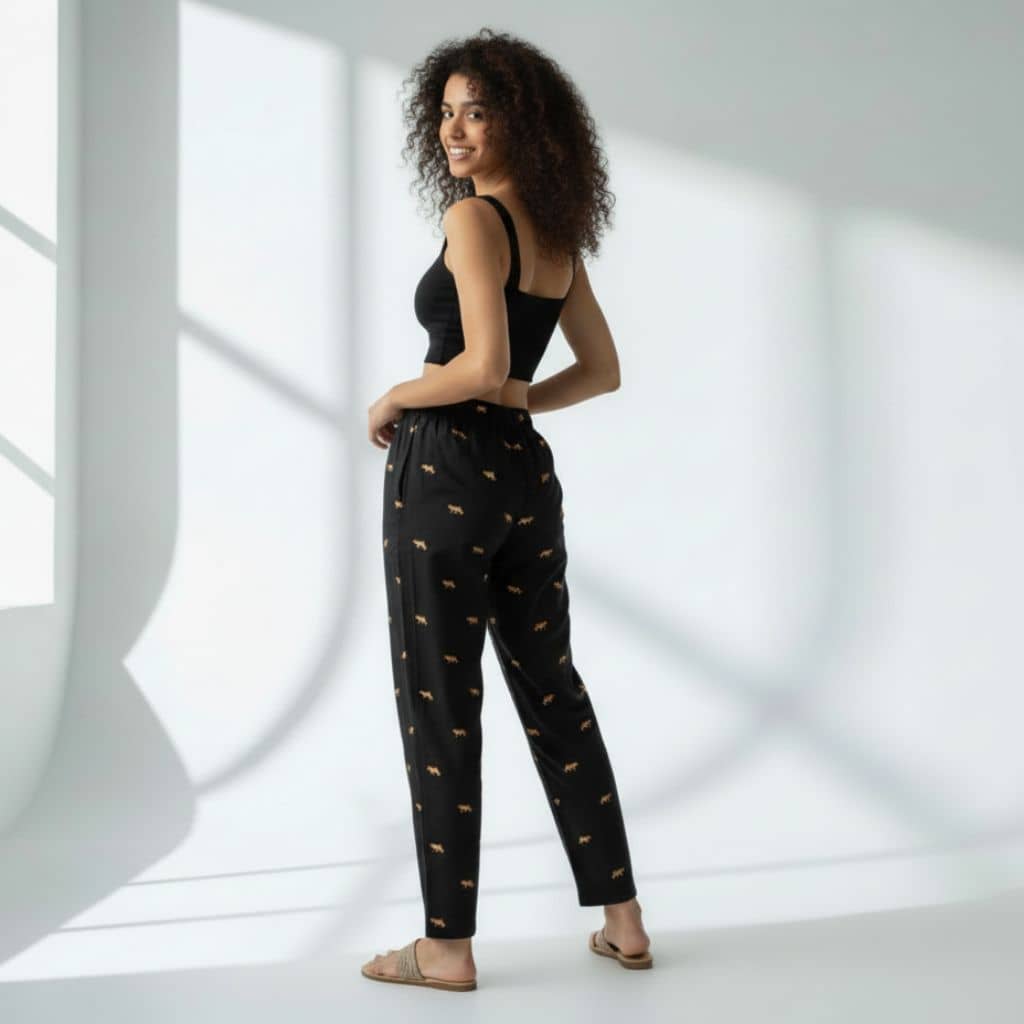 The Animal Motifs Tapered Straight Fit Pant