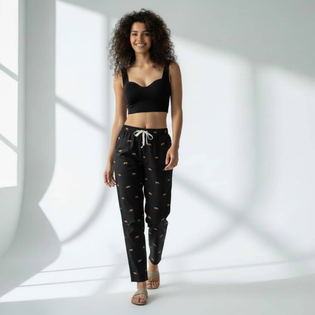 The Animal Motifs Tapered Straight Fit Pant