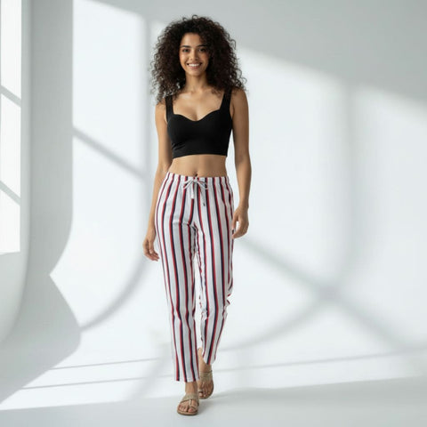 The Vertical Stripes Tapered Straight Fit Pant