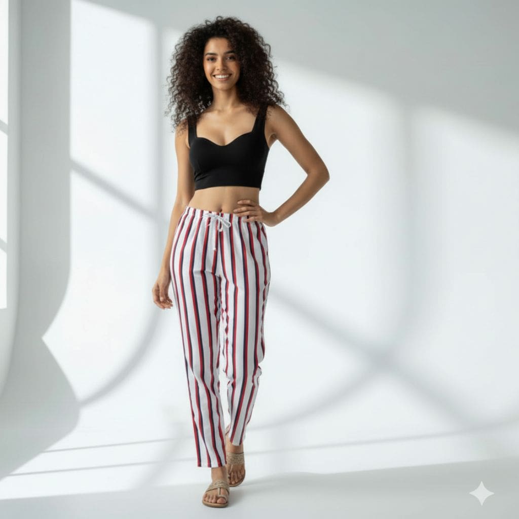 The Vertical Stripes Tapered Straight Fit Pant