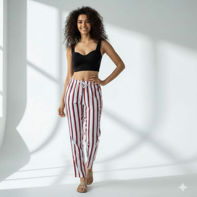 The Vertical Stripes Tapered Straight Fit Pant