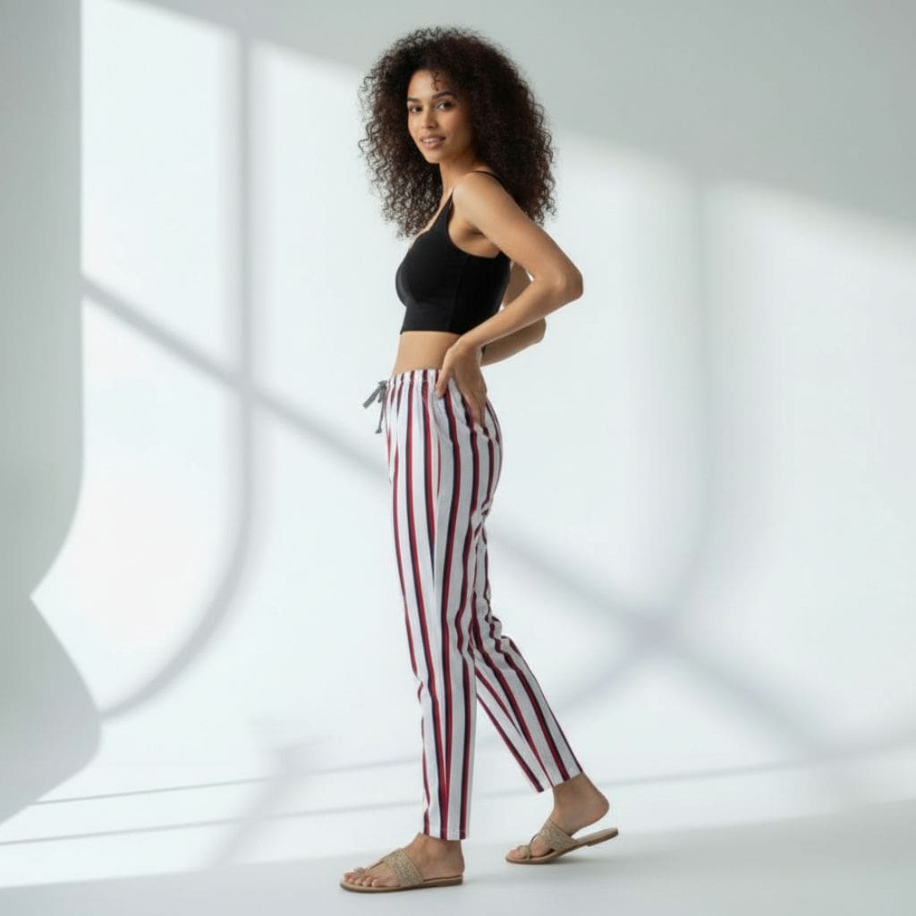 The Vertical Stripes Tapered Straight Fit Pant