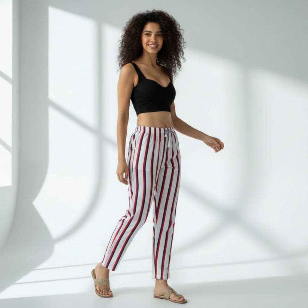 The Vertical Stripes Tapered Straight Fit Pant