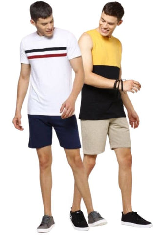 The Royal Blue & PeachPuff Everyday Shorts ( Pack of 2 )