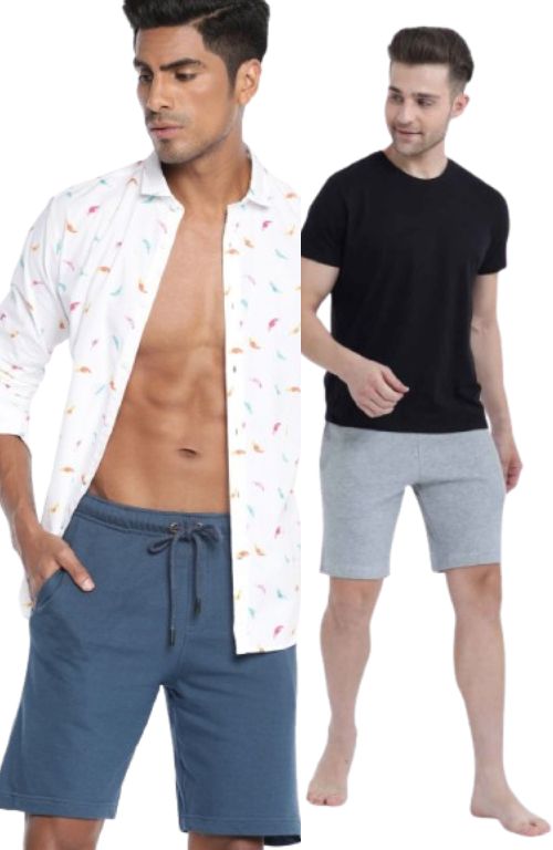The Gainsboro & Blue Sail Everywear Shorts ( Pack of 2 )