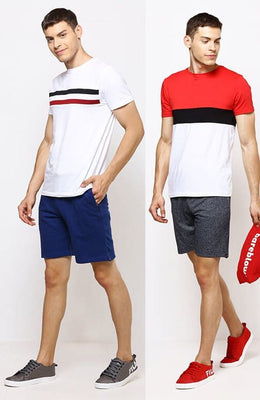 The Gray Wolf & Houston Navy Everywear Shorts ( Pack of 2 )