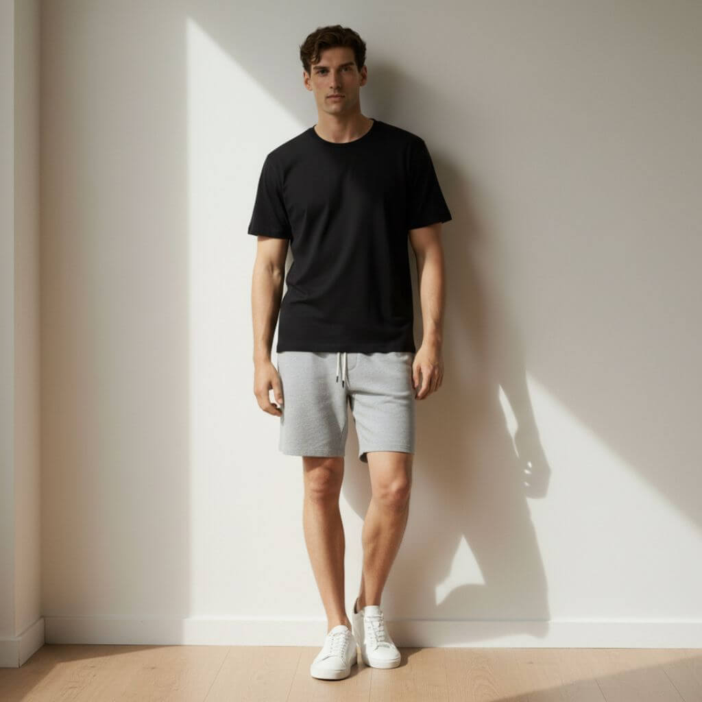 The LightGray French Terry Shorts