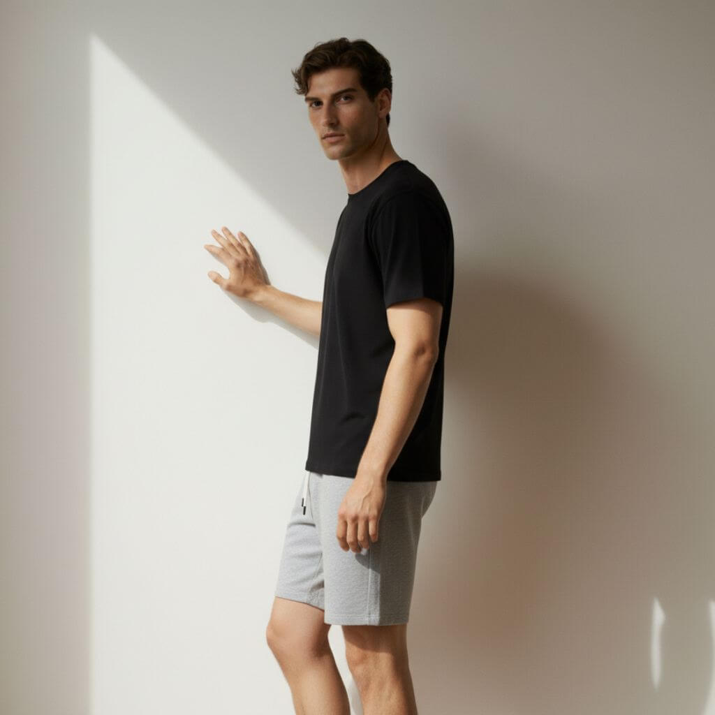 The LightGray French Terry Shorts