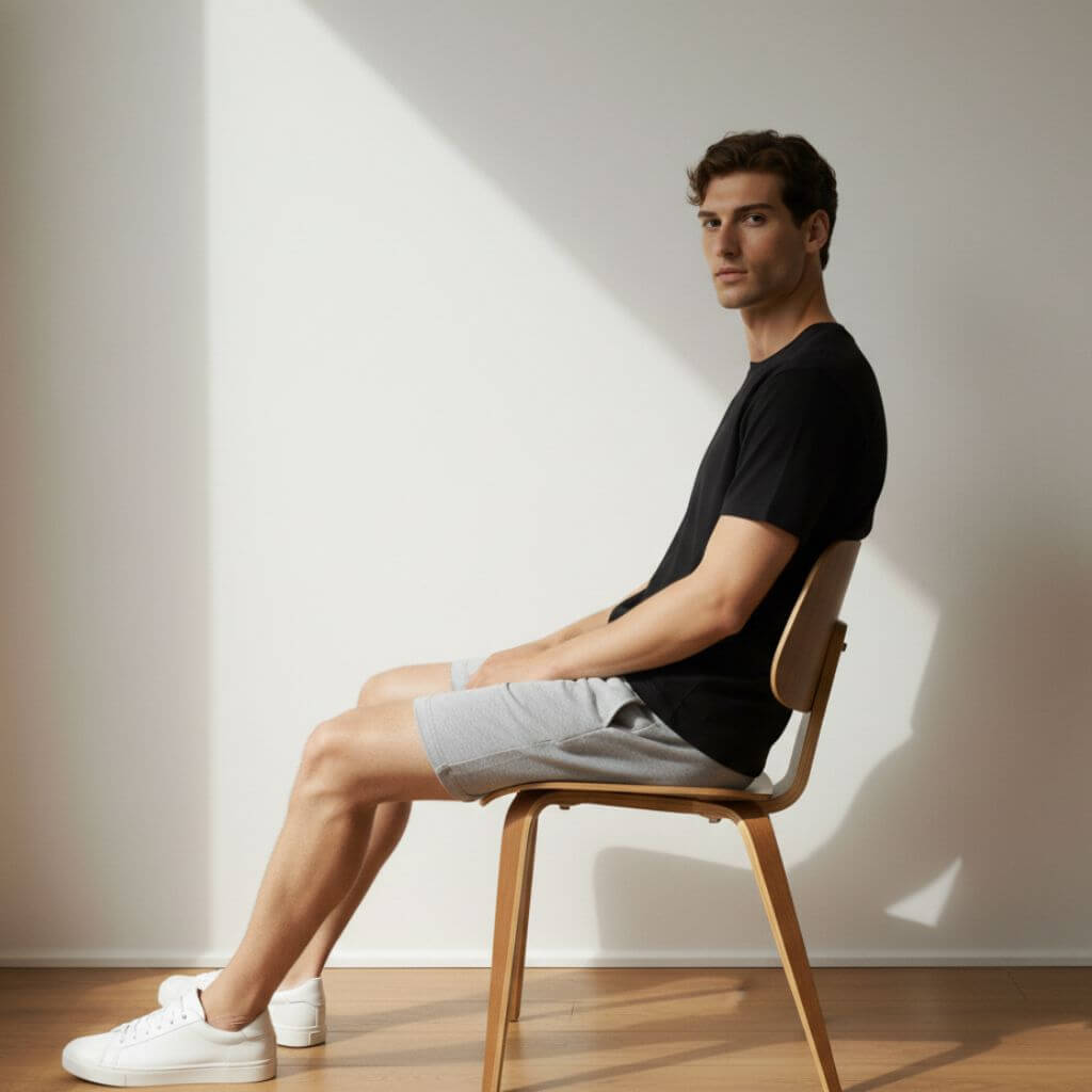 The LightGray French Terry Shorts