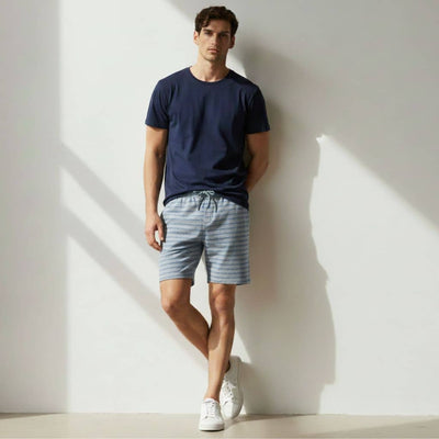 The Stripe Blue French Terry Shorts