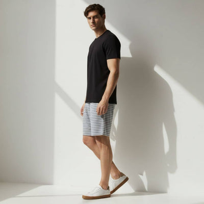 The Stripe Columbia Blue French Terry Shorts