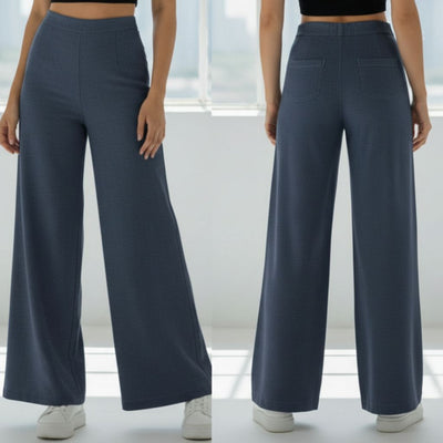 THICK in Midnight Blue Denim High Waist Wide Leg Trousers