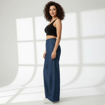 THICK in Denim High Waist Wide Leg Trousers