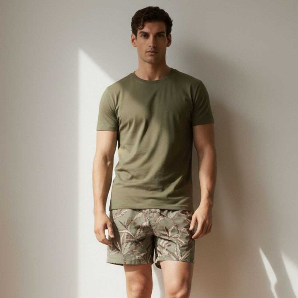 The Banana leaves Army Cotton Boxer Shorts