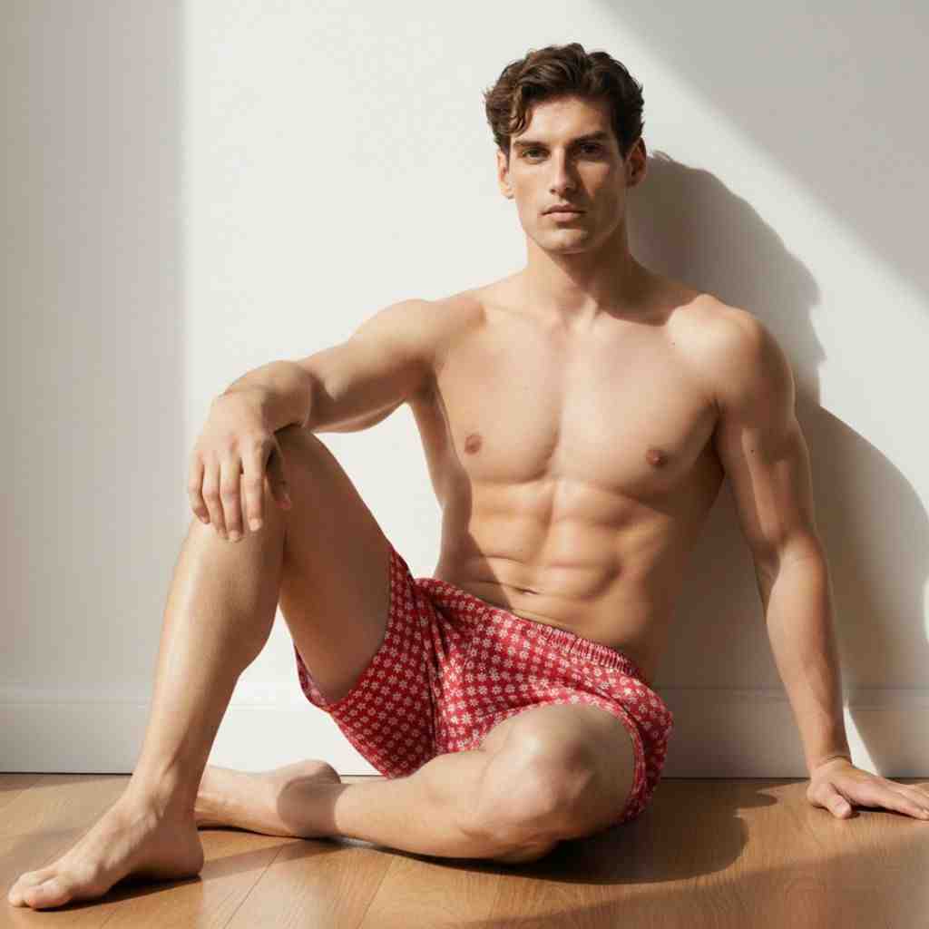 The Floral Printed in Red Cotton Boxer Shorts