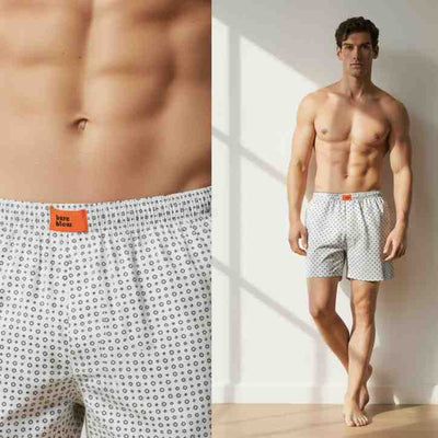 The Polka White Cotton Boxer Shorts