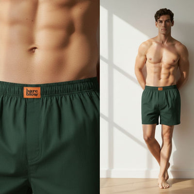The Forest Green Cotton Boxer Shorts