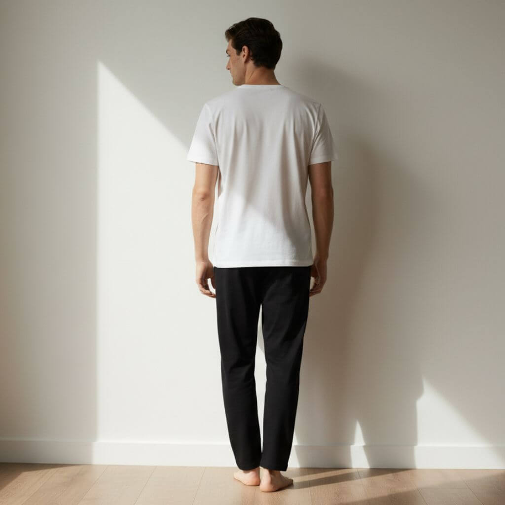 The Solid Black Rayon Men PJ Pant