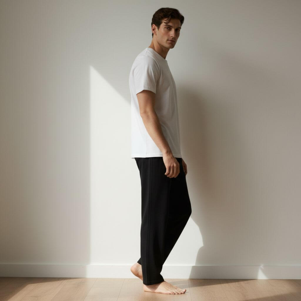 The Solid Black Rayon Men PJ Pant