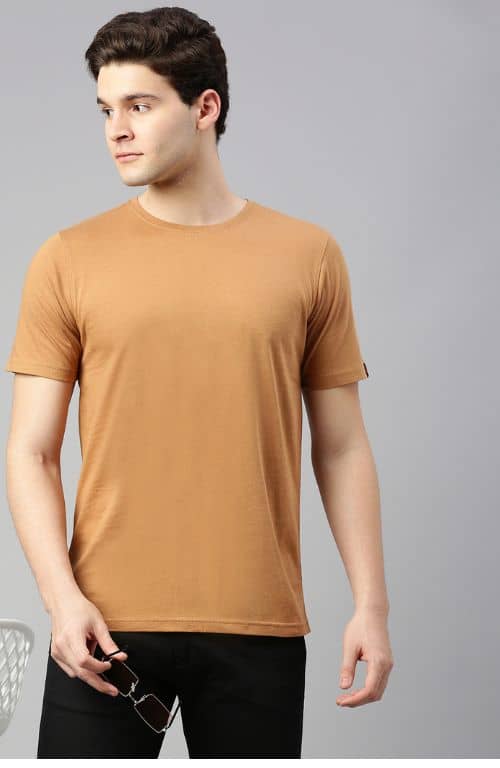 The Pearl Brown Crew Neck T-Shirt For Men