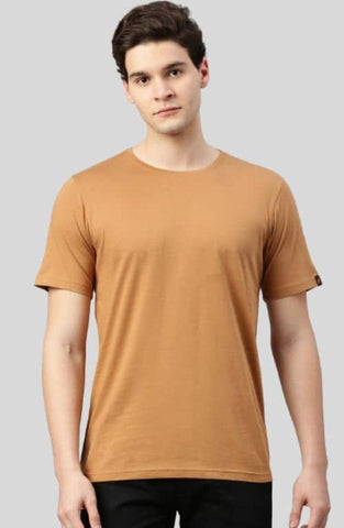 The Bareblow Pearl Brown Crew Neck T-Shirt For Men