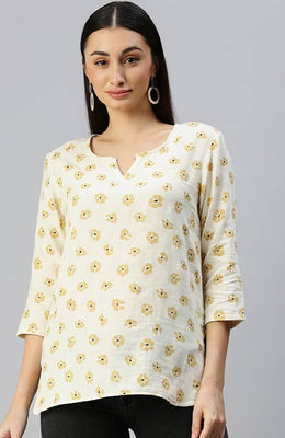 The Creamy Spoonflower Floral Women Top