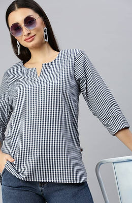 The Mini Gingham Checked Women Top
