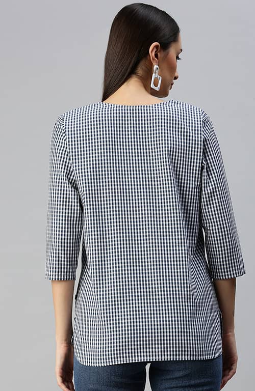 The Mini Gingham Checked Women Top
