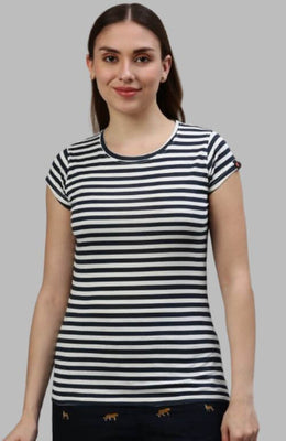 The Rich Striped Nautical Crew Neck T-Shirt For Women