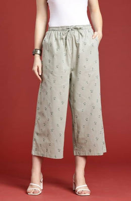 The Sage Palm Printed Women Wide Leg