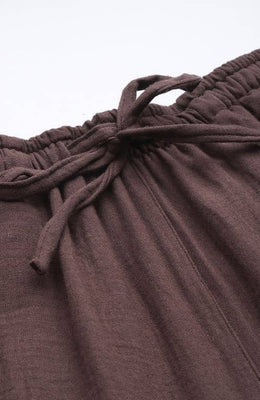 The Seal Brown Solid Women Wide Leg