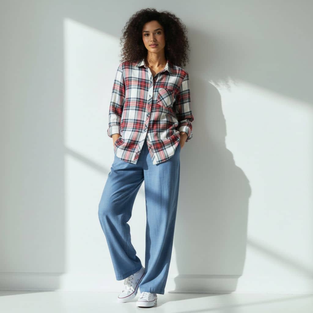 The Classic Red & Ivory Plaid Cotton Shirt